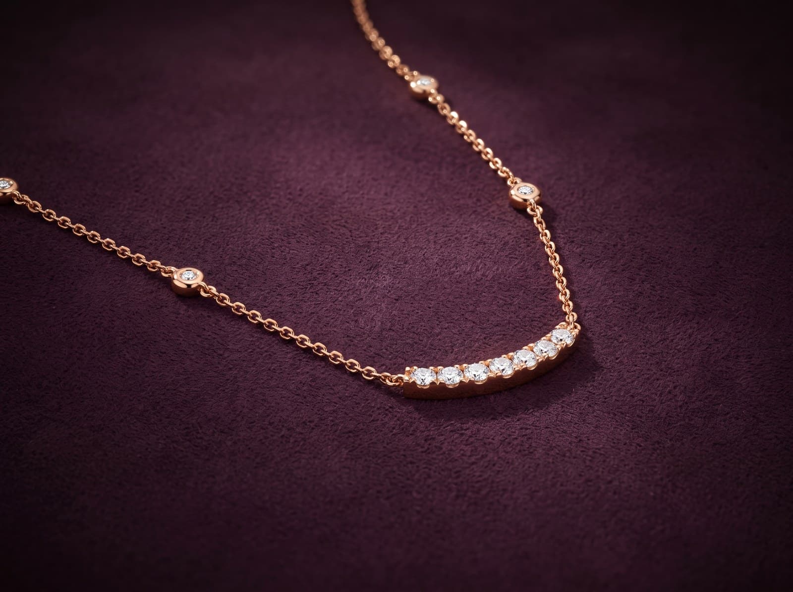 Kholoud · Line Of Stones Diamond Necklace