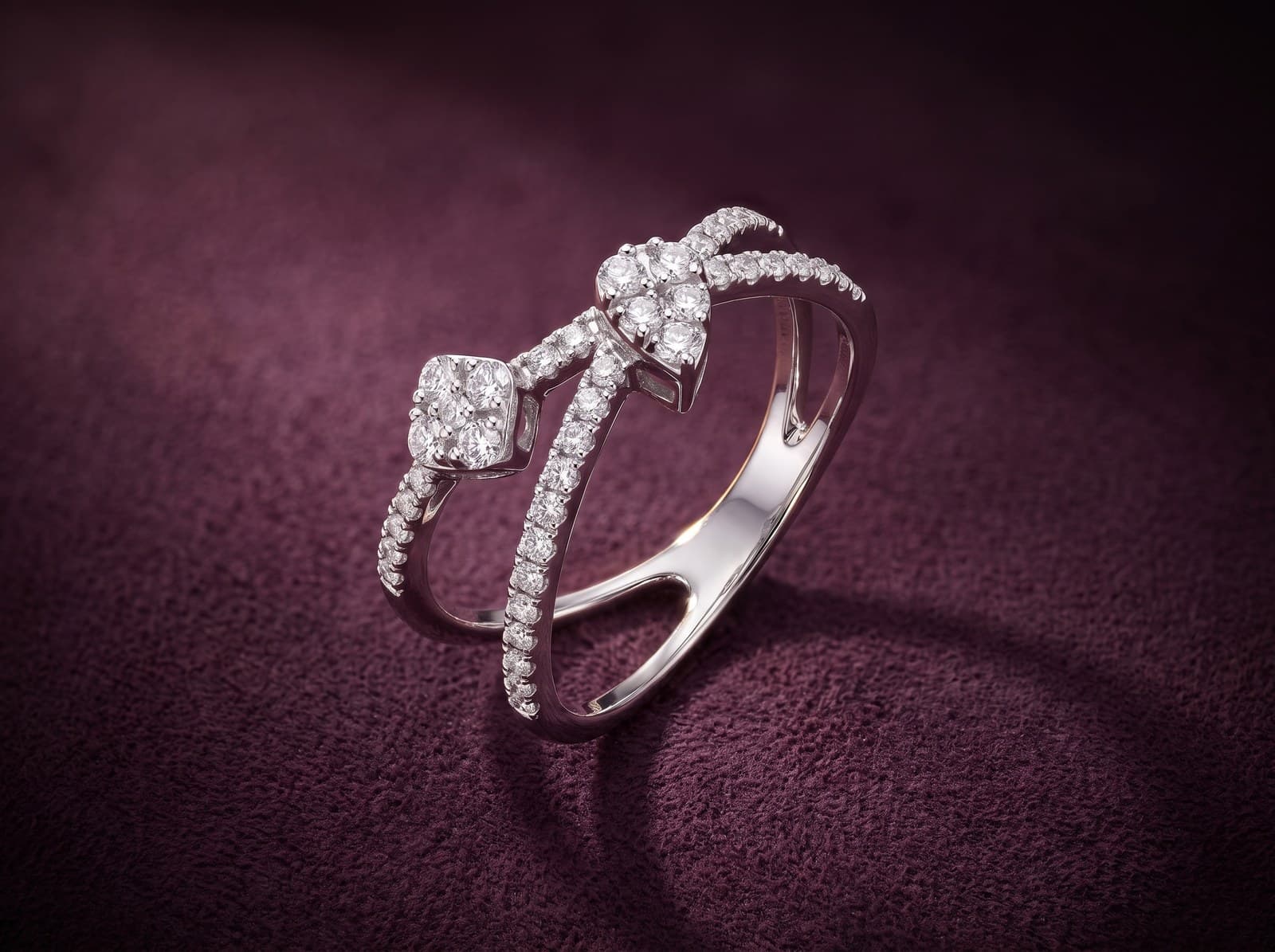 Nawal · X-Shape Diamond Ring — studio