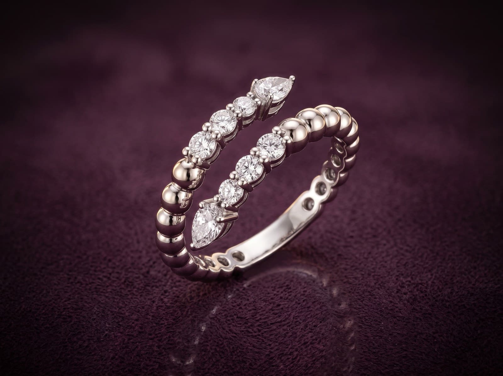 Dana · Stoned Beaded Diamond Ring — studio