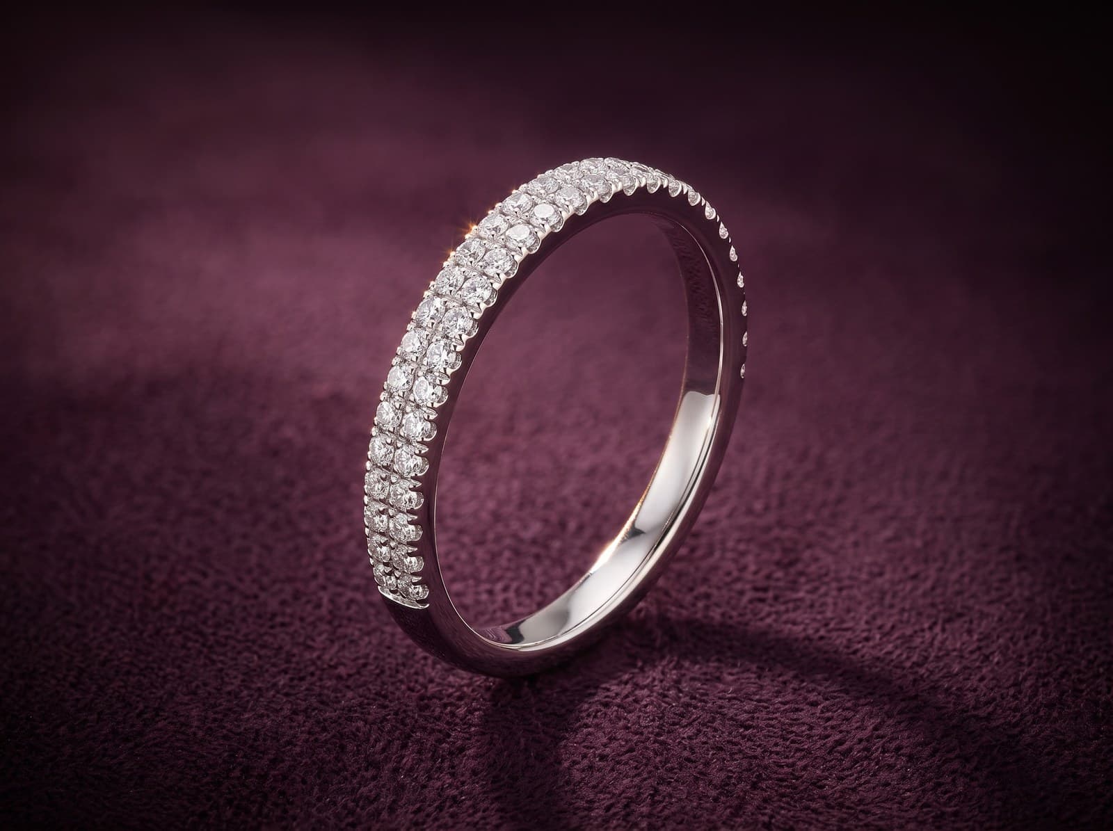 Reem · Double Rows Of Stone Diamond Promise Ring