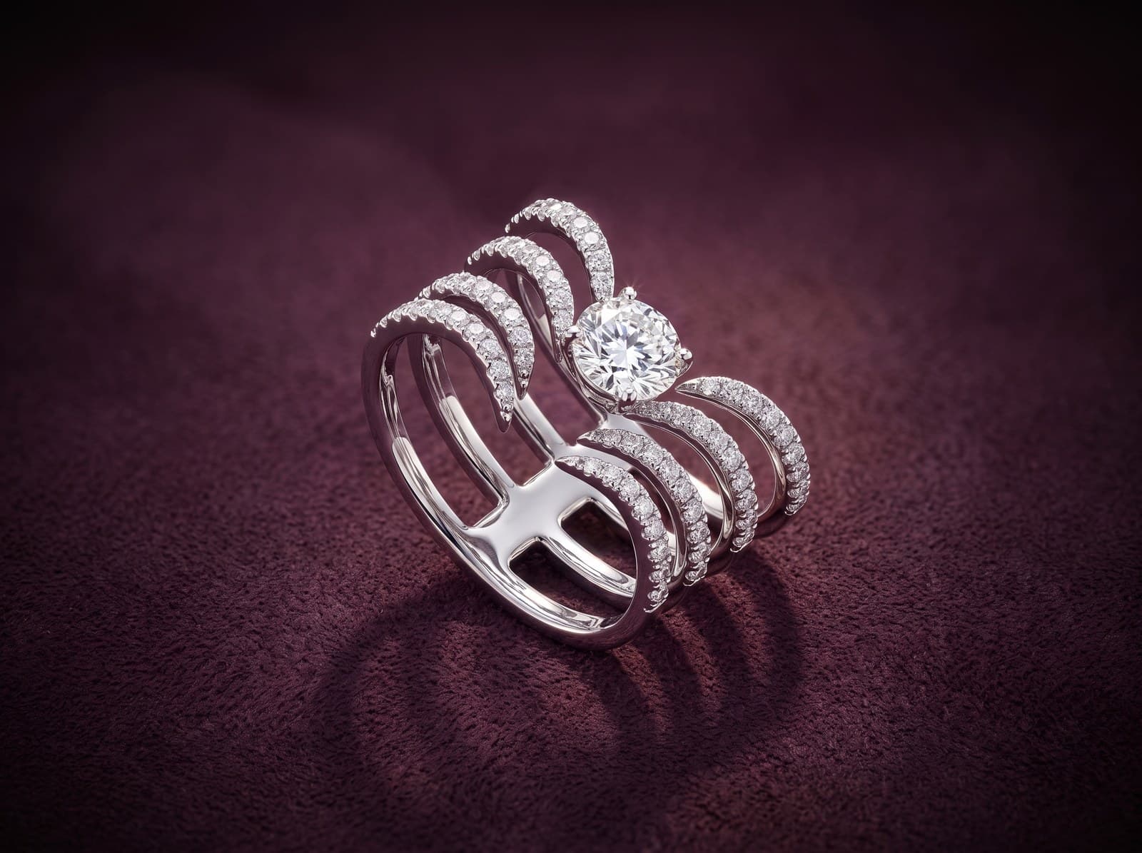 Salma · Stunning Open Layered Diamond Ring — studio
