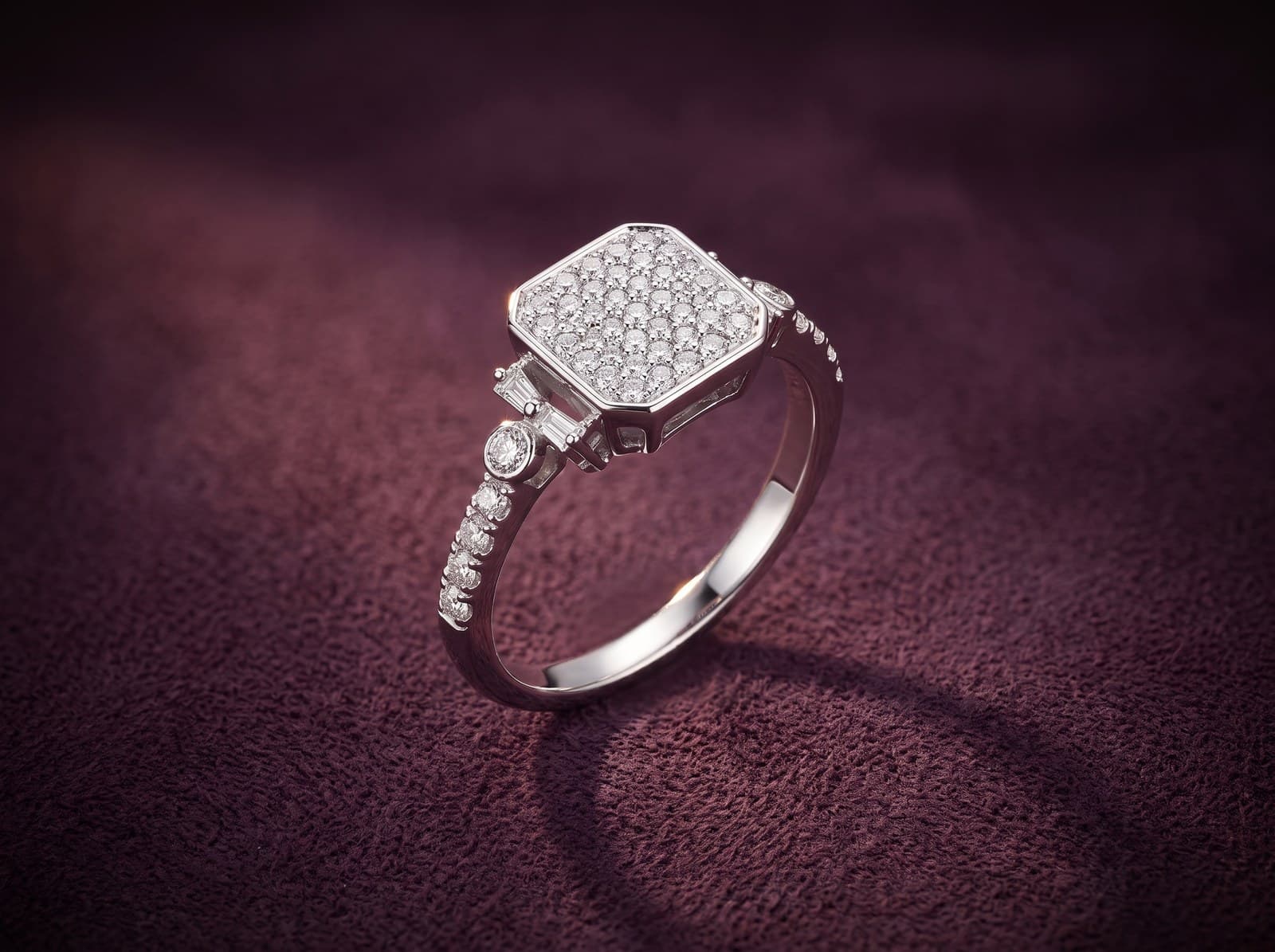 Nada · Glammed Square Diamond Ring — studio