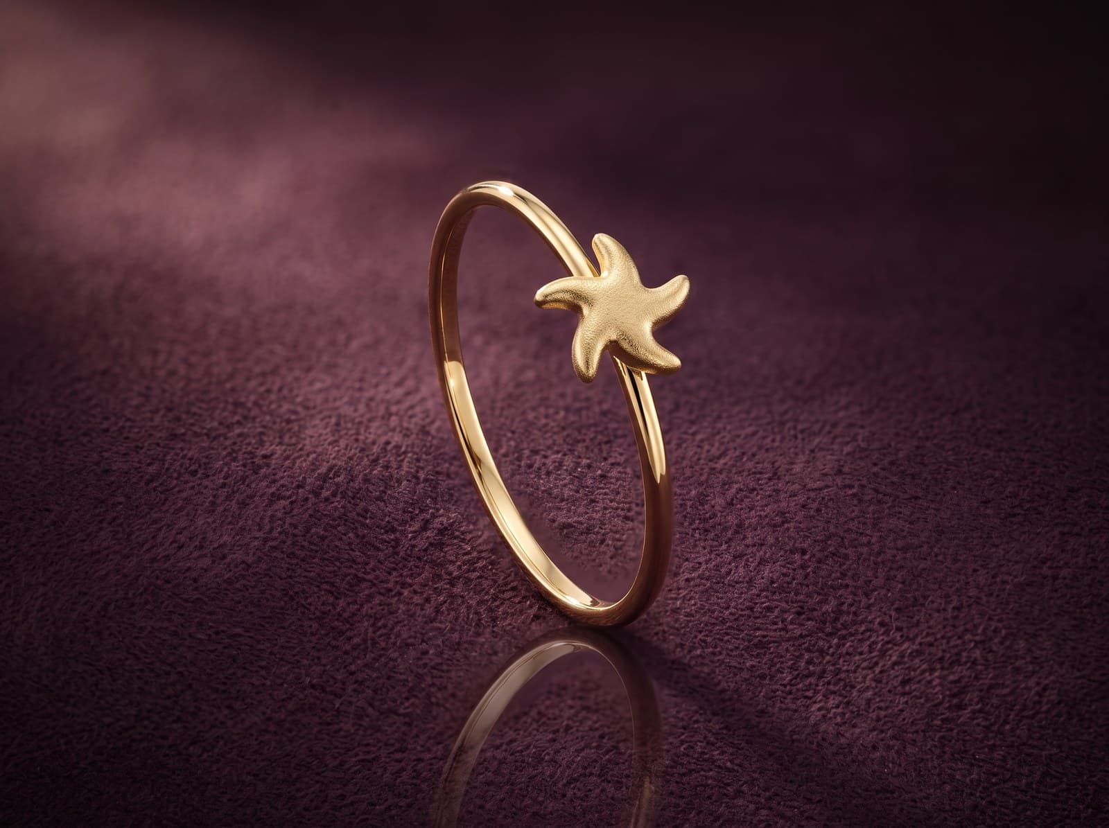 Wafa · Shinny Solid Star Fish Gold Ring — studio
