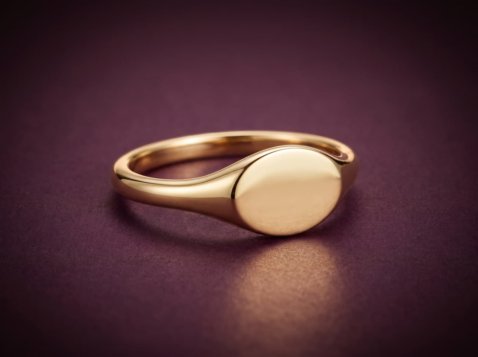 Faten · Oval Engraved Initial Gold Ring — studio