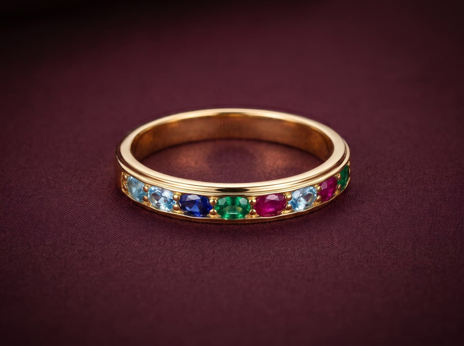 Jawhara · Oval Stoned Gold Ring — studio