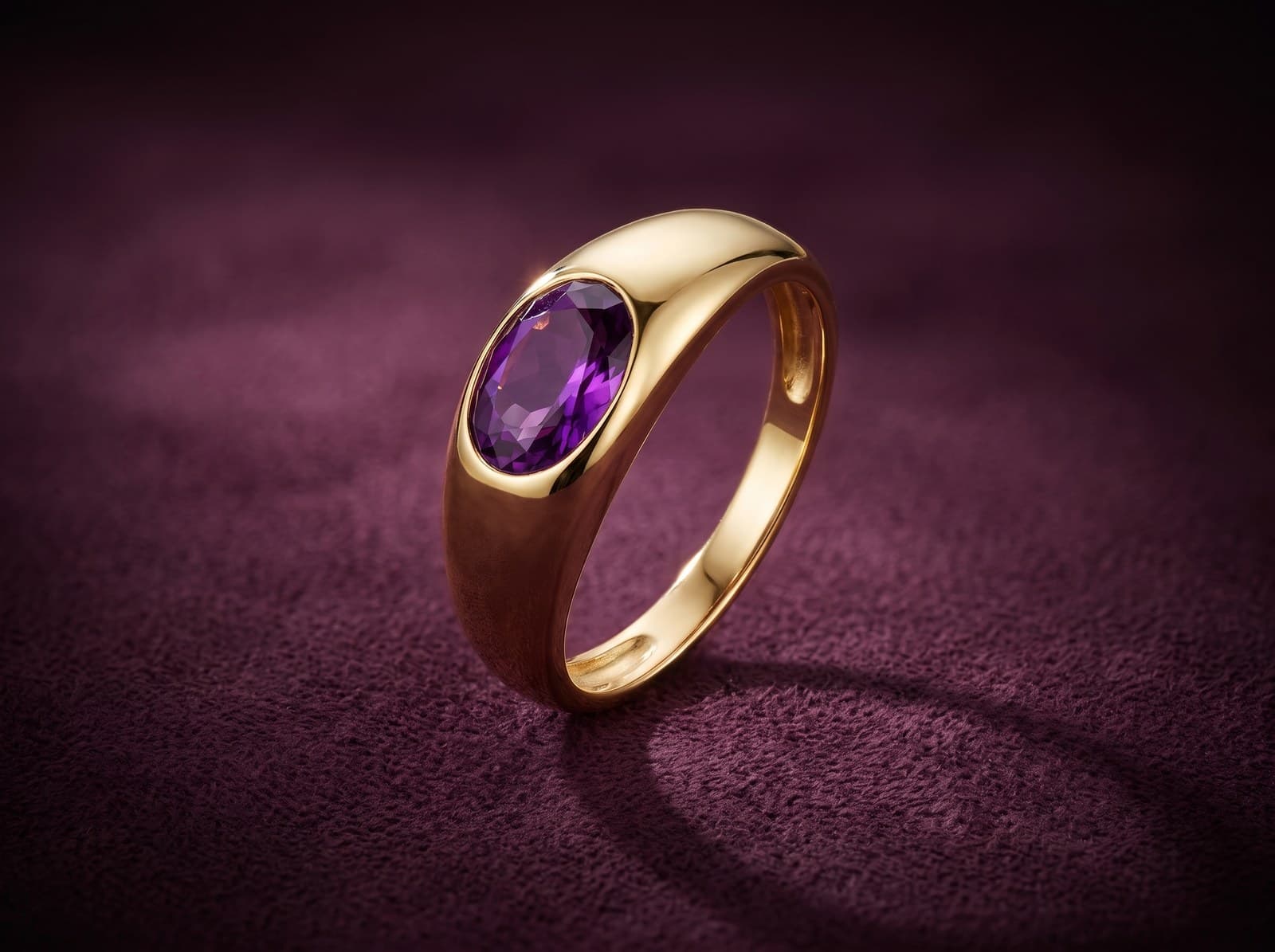 Kawthar · Royal Oval Coloured Stone Gold Ring — studio