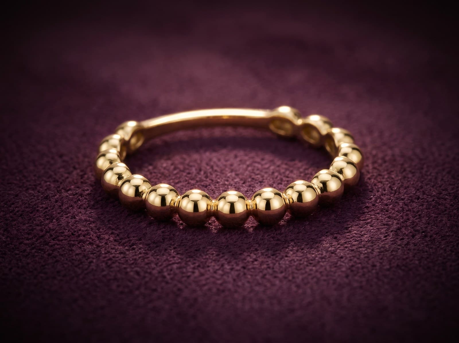 Layan · Beaded Embrace Gold Ring — studio