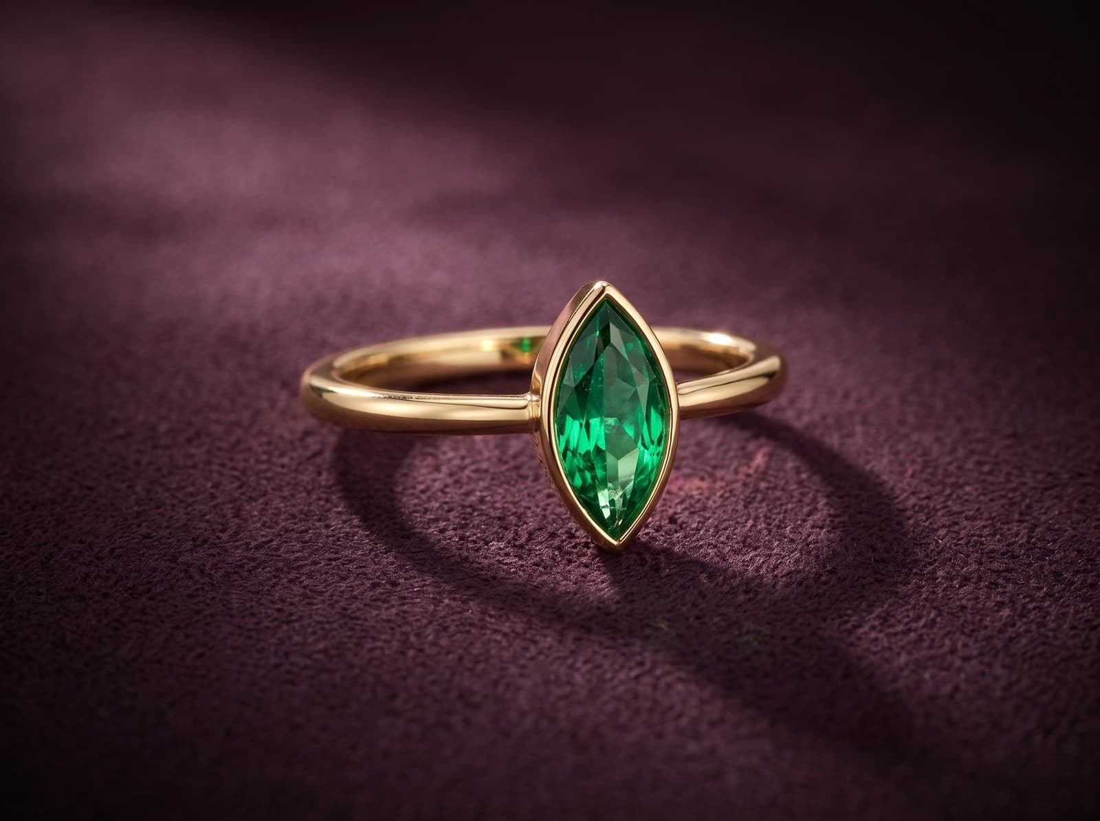 Noor · Coloured Stoned Marquise Shape Gold Ring — studio