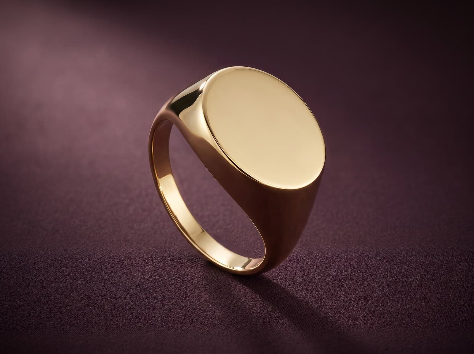 Yara · Plain Letters Signet Gold Ring — studio