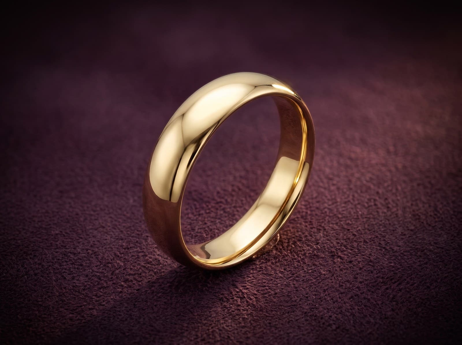 Elham · Classic Plain Band Gold Ring — studio