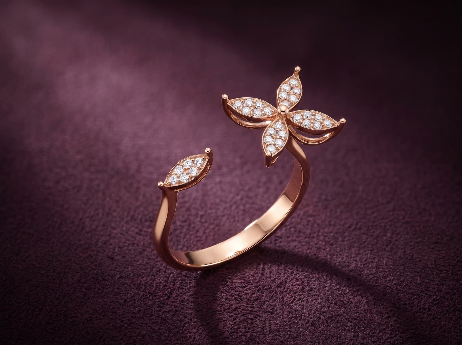 Nikah · Open Floral Band Diamond Ring
