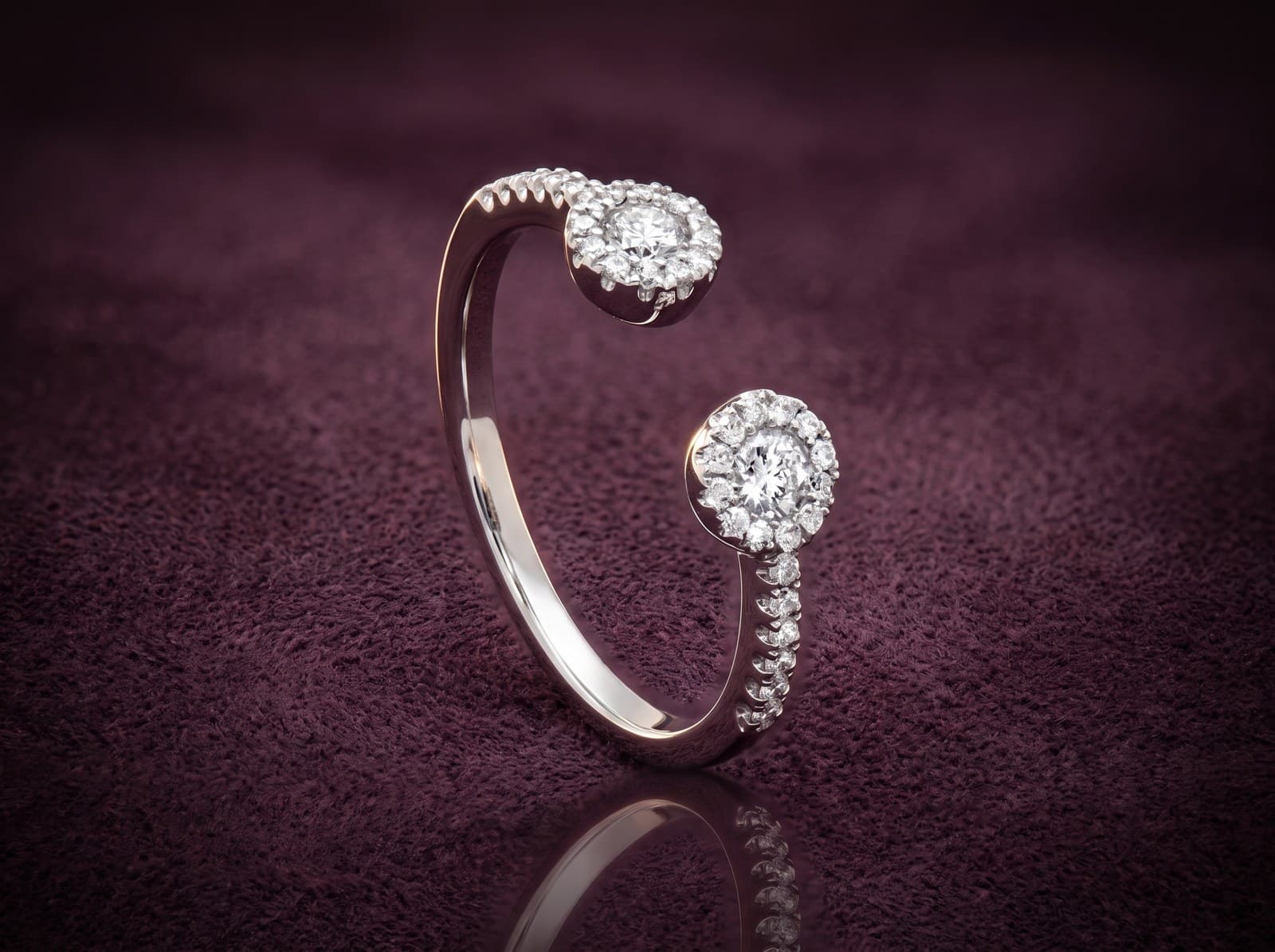 Rabita · Twin Circles Open Band Diamond Ring